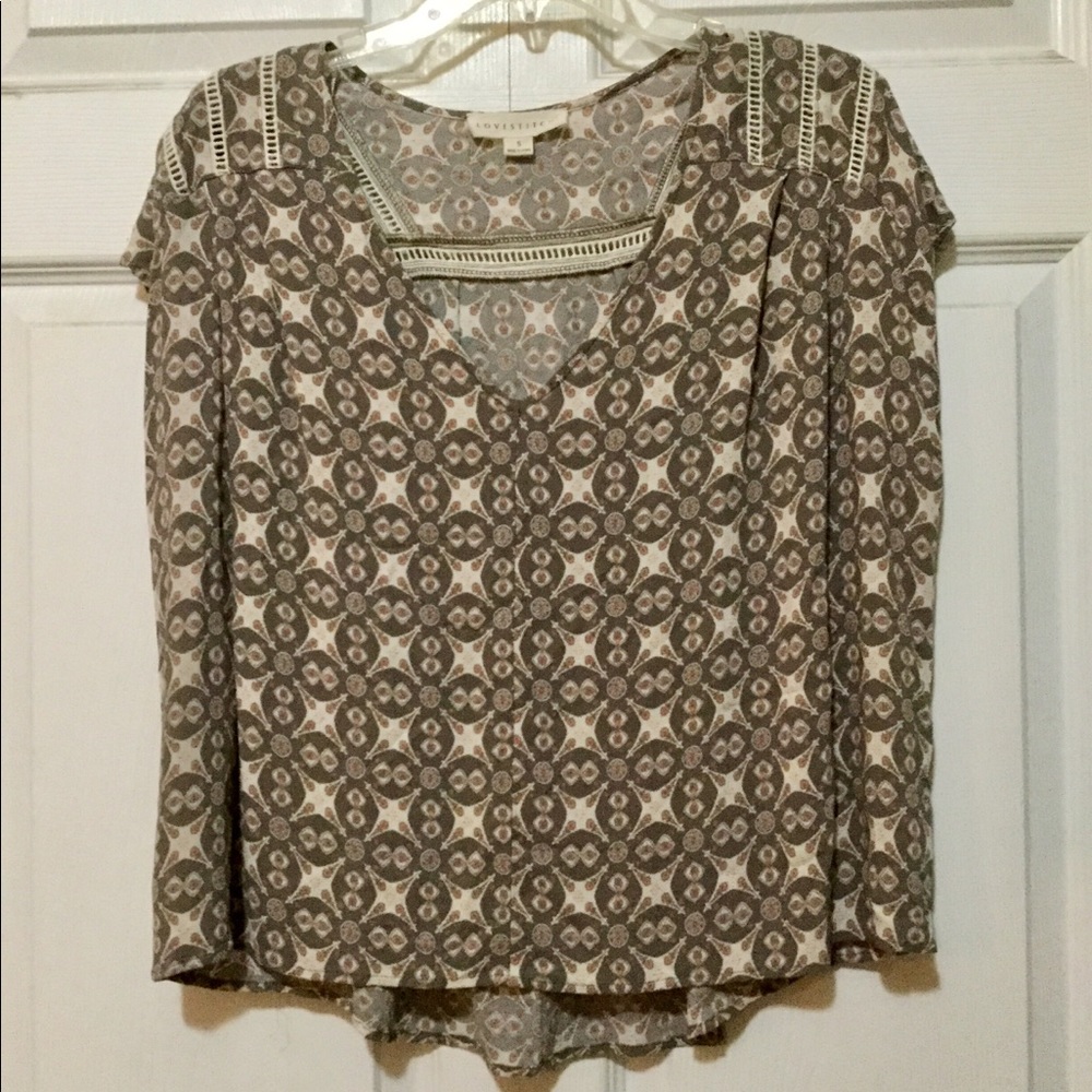 Love Stitch Cropped Flowy Boho Top